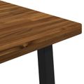 vidaXL 70 x 70 x 75 cm Pevné akáciové drevo Prírodná a čierna