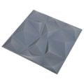 vidaXL Nástenné panely 12 ks 50 x 50 cm Origami Šedý XPS Pena