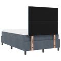 vidaXL Posteľ s pružinovým rámom Tmavo šedá 120 x 200 cm Zamat