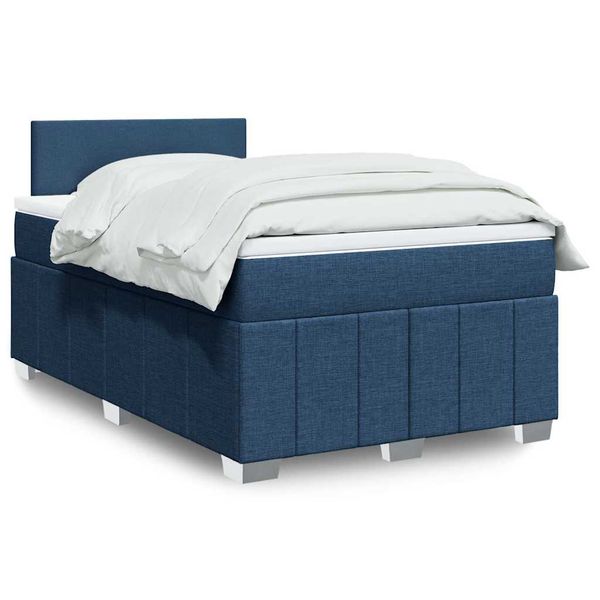 vidaXL Boxspring posteľ s matracom modrá 120x200 cm látka