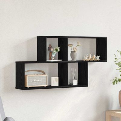 vidaXL Stenná polica Čierny dub 76 x 15 x 53 cm Kompozitné drevo