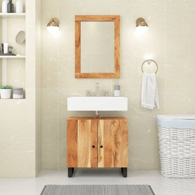 vidaXL Zrkadlo 70x50 cm masívne akáciová drevo a sklo