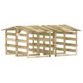 vidaXL Pergola so strechami 4 ks 100x90x100 cm impregnované borovicové drevo