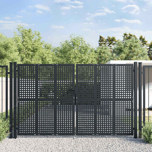vidaXL Záhradná brána antracitová 300x200 cm oceľová