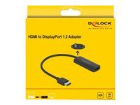 Video/audio adaptér - HDMI, Micro-USB typ B (iba napájanie) na DisplayPort so zdierkami (female) - 24 cm - čierna - podpora 4K60 Hz (3840 x 2160), čipset Lontium LT6711A