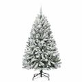 vidaXL Umelý Sklápací Vianočný Stromček 150 LED Zelená a biela 150 cm