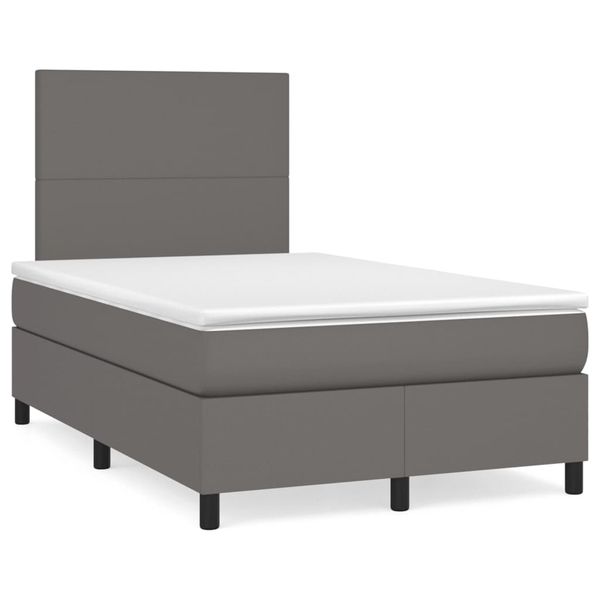 vidaXL Boxspring posteľ s matracom sivá 120x190 cm umelá koža
