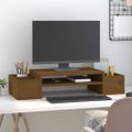 vidaXL Stojan na monitor medovo-hnedý 70x27,5x15 cm masívna borovica