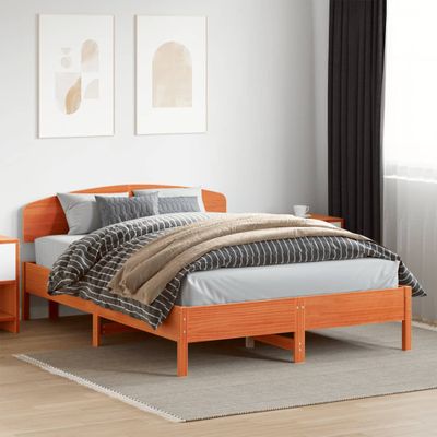 vidaXL Posteľ bez matraca voskový 150x200 cm masívna borovica