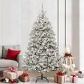 vidaXL Umelý Sklápací Vianočný Stromček 300 LED Zelená a biela 210 cm