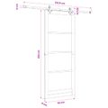 vidaXL Posuvné dvere Biela 93 x 232 cm Masívne borovicové drevo a sklo