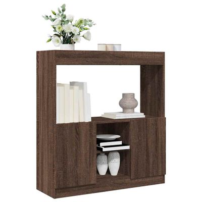 vidaXL Vysoká skrinka hnedý dub 92x33x100 cm kompozitné drevo