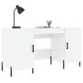 vidaXL Stôl lesklý biely 140x50x75 cm spracované drevo