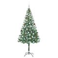 vidaXL Umelý vianočný stromček s 300 LED-i Zelená 180 cm PVC a oceľ