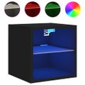 vidaXL TV nástenné skrinky s LED svetlami 2 ks čierne 30x28,5x30 cm