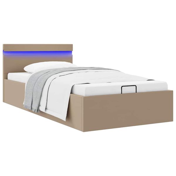 vidaXL Hydraulický posteľný rám+úložný priestor, LED, 90x200 cm