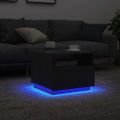 vidaXL Konferenčný stolík s LED svetlami, čierny dub 50x49x40 cm