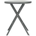 vidaXL Skladací bistro stolík, sivý 60x70 cm, sklo a oceľ