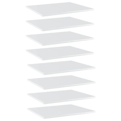vidaXL Prídavné police 8 ks, lesklé biele 60x50x1,5 cm, drevotrieska