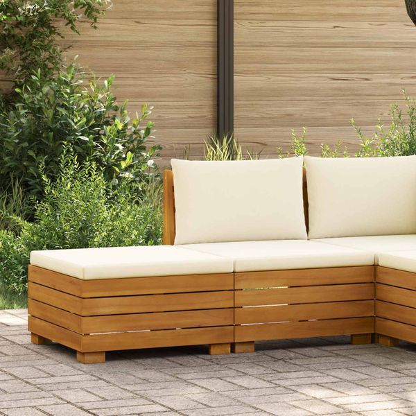 vidaXL Záhradný lounge set s vankúšom 2 Kus Hnedá Pevné akáciové drevo