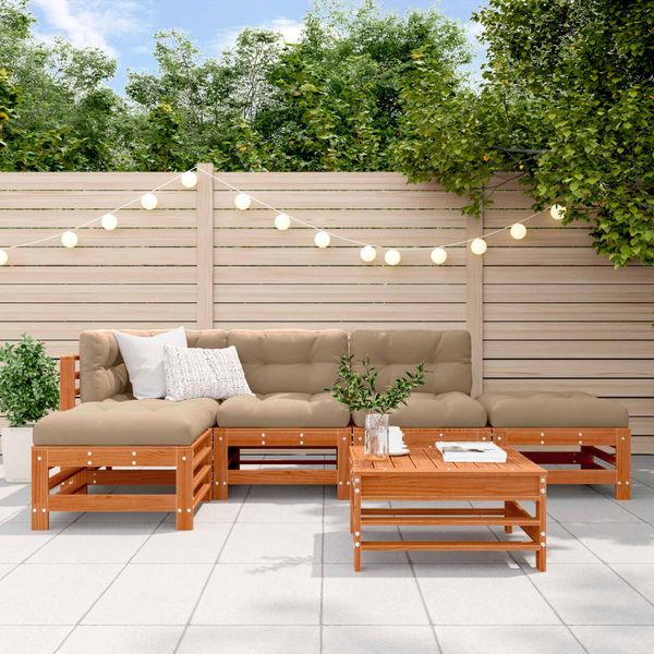 vidaXL Záhradný lounge set 5 pcs Voskovo hnedá Borovicový masív