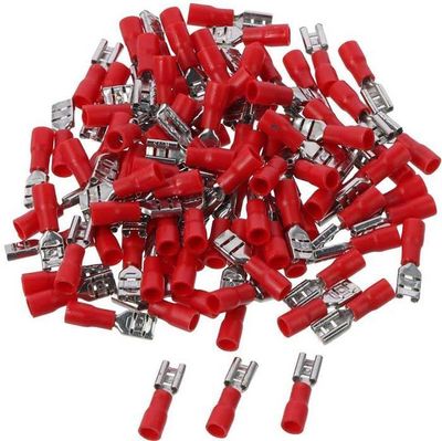 Faston-zdírka 4,8 mm červená pre kábel 0,5-1,5 mm2, balenie 100 ks
