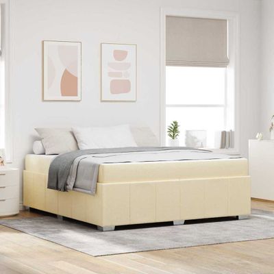 vidaXL Rám postele s matracmi Krémová 180 x 200 cm látka