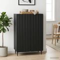 vidaXL Servírovacia skriňa Čierna 66 x 34,5 x 92 cm Kompozitné drevo