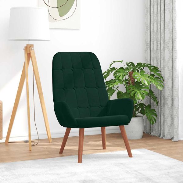 vidaXL Relaxačné kreslo tmavozelené zamatové