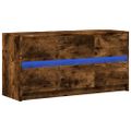 vidaXL TV stolík s LED dymový dub 100x34x50 cm kompozitné drevo