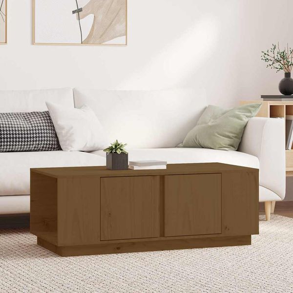 vidaXL Konferenčný stolík medovo-hnedý 110x50x40 cm borovicový masív