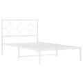 vidaXL Kovový rám postele s čelom biely 100x200 cm