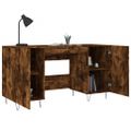 vidaXL Stôl dymový dub 140x50x75 cm kompozitné drevo