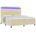 vidaXL Posteľ s pružinovým rámom Krémová 200 x 200 cm látka