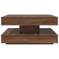VidaXL Konferenčný stolík otočný o 360 stupňov hnedý dub 70x70x34,5 cm