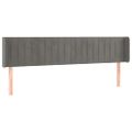 vidaXL Čelo postele s LED bledosivé 183x16x78/88 cm zamat