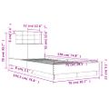 vidaXL Posteľný rám s čelom sivý sonoma 75x190 cm kompozitné drevo