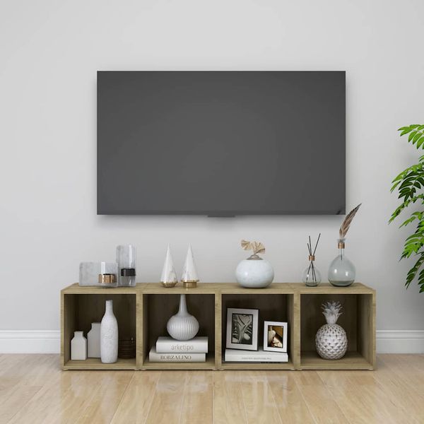vidaXL TV skrinky 4 ks, dub sonoma 37x35x37 cm, kompozitné drevo