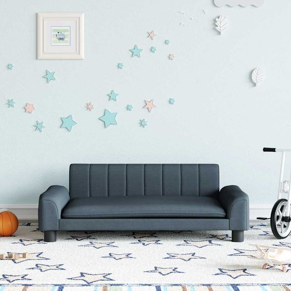 vidaXL Detská pohovka tmavosivá 90x53x30 látka