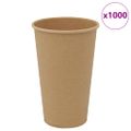 vidaXL Papierové šálky na kávu 1000 ks 16oz 400ml hnedá