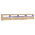 vidaXL TV skrinka s LED svetlami dub sonoma 240 x 35 x 40 cm