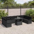 vidaXL Súprava záhradných pohoviek 11 ks Čierna Poly ratan