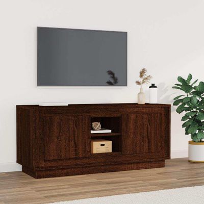 vidaXL TV skrinka hnedý dub 102x35x45 cm spracované drevo