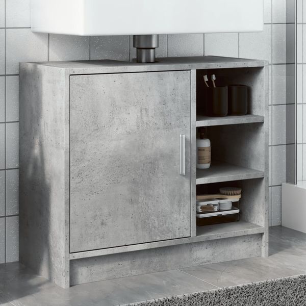 vidaXL Skrinka pod umývadlo, betónovo sivá 63x30x54cm kompozitné drevo
