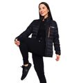 Dámska bunda Puffer Black/Orange - GymBeam, veľkosť M, veľkosť oblečenia M