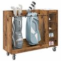 vidaXL Golfová skriňa s kolesom Staré drevo 120 x 45 x 98 cm