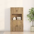 vidaXL Highboard Remeselný dub 80 x 33 x 150 cm Kompozitné drevo