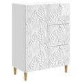 vidaXL Servírovacia skriňa Biela s vysokým leskom 66 x 34,5 x 90 cm