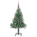 vidaXL Umelý vianočný stromček, snehom obalený, s LED svetlom 150 cm