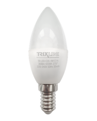 LED žiarovka Trixline 4W 368lm E14 C35 neutrálna biela